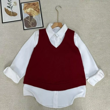 Set 2 Món Bigsize Nữ Áo Sơ Mi Phối Ghi Lê SM20+A335 Giá 103k – Tết & Đi Chơi Xuân