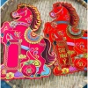 Set 2 Ngựa Nhung Dán Cửa Trang Trí Tết Bính Ngọ 2.026 - Giá chỉ 40.000 VND 2