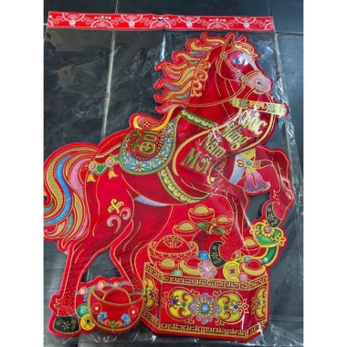 Set 2 Ngựa Nhung Dán Cửa Trang Trí Tết Bính Ngọ 2.026 - Giá chỉ 40.000 VND 4