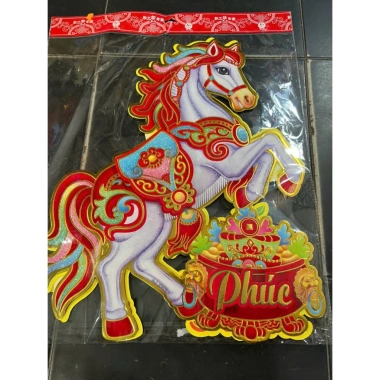 Set 2 Ngựa Nhung Dán Cửa Trang Trí Tết Bính Ngọ 2.026 - Giá chỉ 40.000 VND 6