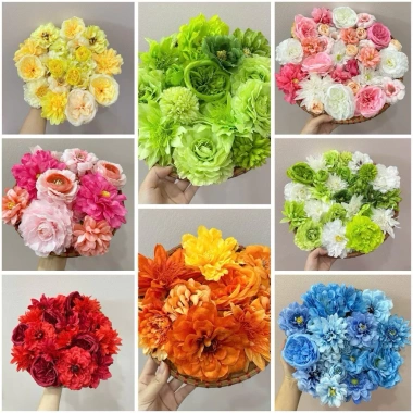 Set 20 đầu bông hoa lụa - Trang trí giỏ quà & hoa, tháp nước, chỉ 15.000₫