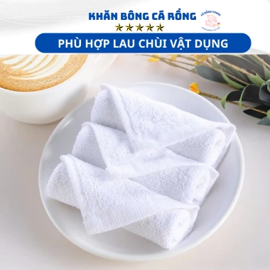 Set 20 khăn trắng cotton 30x30cm, thấm hút, sạch sẽ, giảm giá 79.000₫