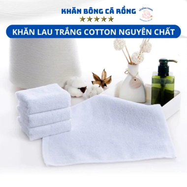 Set 20 khăn trắng cotton 30x30cm, thấm hút, sạch sẽ, giảm giá 79.000₫