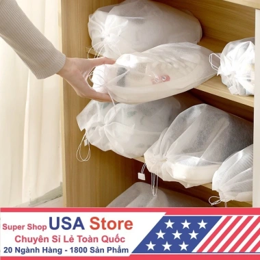Set 20 Túi Rút Đựng Giày Dép Trắng Sợi YY88 – Vải Không Dệt, Dây Rút Tiện Lợi, 23.520₫ 2