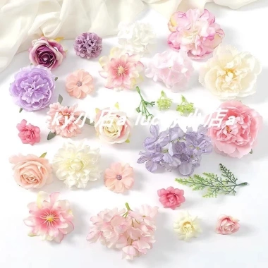 Set 21-26 chiếc trộn hoa nhân tạo đầu lụa - Trang trí tiệc cưới, cô dâu, phụ kiện 7