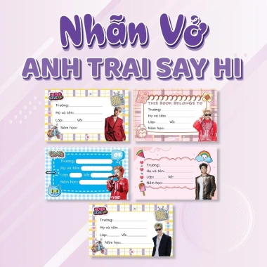 SÉT 23 nhãn vở QUANG HÙNG MASTERD 30 anh trai say hi size 9x5.4cm giá chỉ 18.000₫ 4