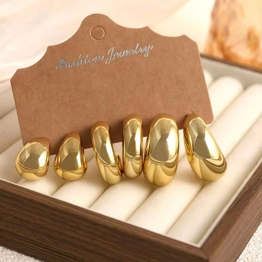 Set 3-9 đôi khuyên tai mạ bạc vàng - Sang trọng, cá tính, giảm còn 35.600đ