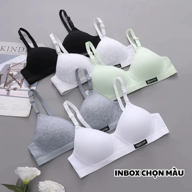 Set 3 áo lót bra nữ gân tăm HENISA – ôm form mỏng nhẹ hoa lá cute – 28.489₫ 10