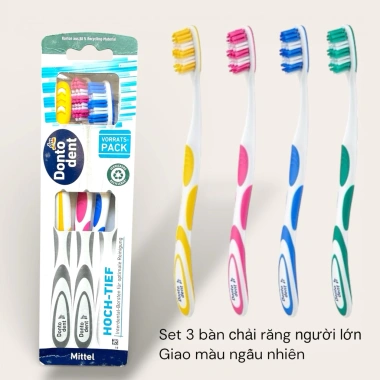 Set 3 Bàn chải Dontodent Hoch-Tief Mittel trung bình - Giá 95.000 VNĐ Hàng Đức 2