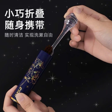 Set 3 bàn chải gấp gọn hoa Hồng tặng hộp tiện lợi du lịch siêu nhẹ 2