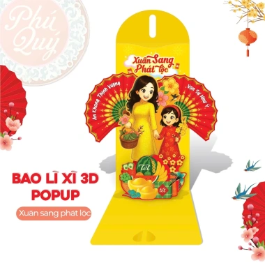 Set 3 Bao Lì Xì Popup 3D Cao Cấp Tết Bính Ngọ 2.026 - Giá chỉ 14.500₫