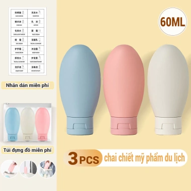 Set 3 chai chiết silicone 60ml - Bộ chia du lịch, dầu xã, sữa tắm, 20.300₫ 9 Set 3 chai chiết silicone 60ml - Bộ chia du lịch, dầu xã, sữa tắm, 20.300₫ 9