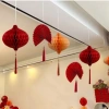 Set 3 Quạt Giấy Đỏ Tết 2.026 kèm Tua Rua Ngọc - Trang Trí Nhà Cửa, Quán Cafe, Lớp Học, Giá 20.000₫ 3