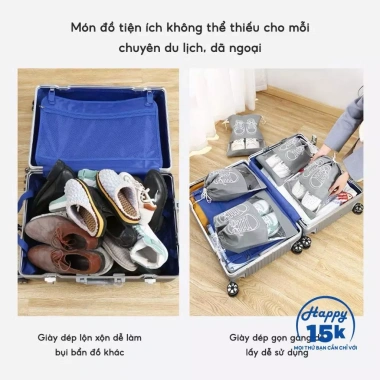 Set 3 Túi Đựng Giày Du Lịch Gọn Nhẹ, Sạch Sẽ, Dễ Mang – Bảo Vệ Giày Khi Đi Chuyến 3 Set 3 Túi Đựng Giày Du Lịch Gọn Nhẹ, Sạch Sẽ, Dễ Mang – Bảo Vệ Giày Khi Đi Chuyến 3