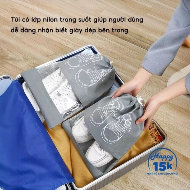 Set 3 Túi Đựng Giày Du Lịch Gọn Nhẹ, Sạch Sẽ, Dễ Mang – Bảo Vệ Giày Khi Đi Chuyến