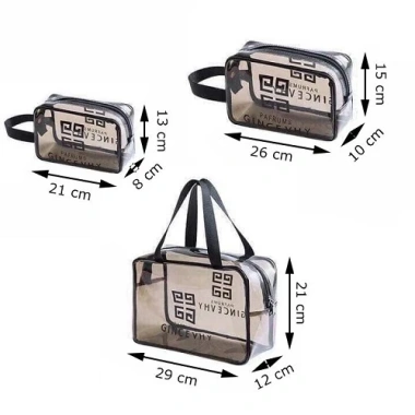 Set 3 Túi Đựng Mỹ Phẩm Trong Suốt Chống Thấm Nước - Giá chỉ 65.000 VNĐ, Tiết kiệm ngay