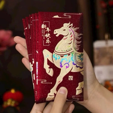 Set 30 Lì Xì Đỏ Năm Mới 2.026 Bính Ngọ - Lì Xì Vàng In Nổi 3D Kim Tuyến Sang Trọng, Chúc Tết Cao Cấp