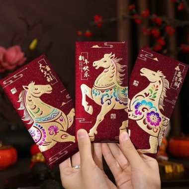 Set 30 Lì Xì Đỏ Năm Mới 2.026 Bính Ngọ - Lì Xì Vàng In Nổi 3D Kim Tuyến Sang Trọng, Chúc Tết Cao Cấp