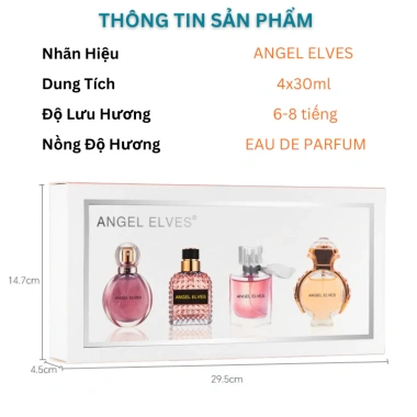Set 4 chai nước hoa nữ Angel Elves 30ml - Hộp quà tặng thơm lâu, giảm giá 183k