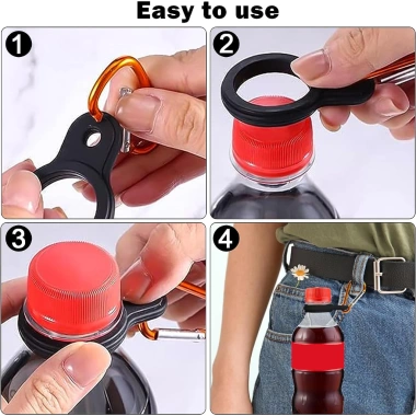 Set 4 Kẹp Bình Nước Silicon Nhiều Màu - Dễ Dàng Gắn Cho Leo Núi & Cắm Trại