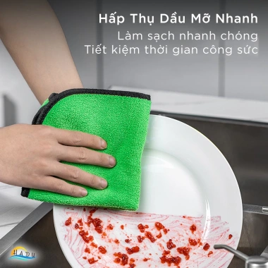 [Set 4] Khăn Lau Bếp Siêu Thấm Hút Nước Dầu Mỡ Microfiber Không Rụng Lông – 100k 3