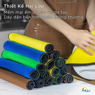 [Set 4] Khăn Lau Bếp Siêu Thấm Hút Nước Dầu Mỡ Microfiber Không Rụng Lông – 100k 6