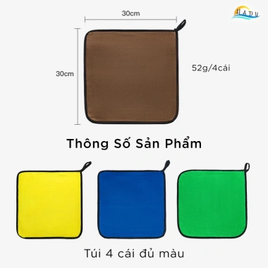 [Set 4] Khăn Lau Bếp Siêu Thấm Hút Nước Dầu Mỡ Microfiber Không Rụng Lông – 100k 9