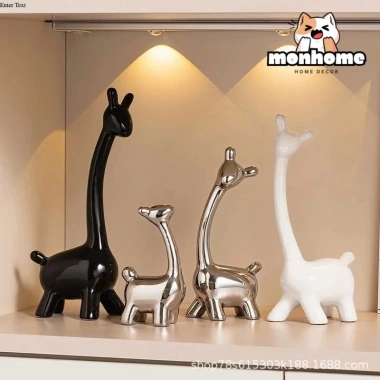 Set 4 Tượng Hươu Cao Cổ - Trang Trí Phòng Khách, Bàn Trưng Bày, Giá Ưu Đãi 224,480₫