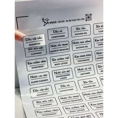 Set 40 Nhãn Dán Tuýp Chiết Mỹ Phẩm Du Lịch – In Tên, Dùng Đựng Dầu Gội, Giá 20.000 VND
