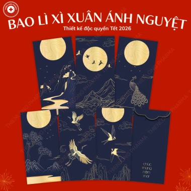 Set 48 Bao Lì Xì Xuân Ánh Nguyệt 2.026 - Giấy C150 mịn màu in sắc nét chỉ 19.950₫
