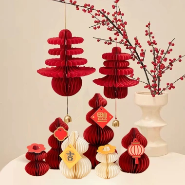 Set 5 Đèn Lồng Tổ Ong Nhỏ - Phụ Kiện Treo Trang Trí Lễ Tết Giá Ưu Đãi 49k
