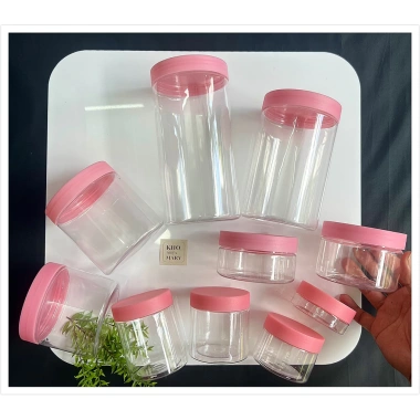 Set 5 Hũ Nắp Xanh Lá PET Trong Suốt - 100g‑1kg, Hộp Đựng Thực Phẩm Giá 25.000đ