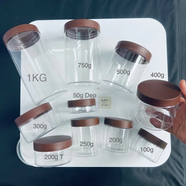 Set 5 Hũ Nắp Xanh Lá PET Trong Suốt - 100g‑1kg, Hộp Đựng Thực Phẩm Giá 25.000đ 10 Set 5 Hũ Nắp Xanh Lá PET Trong Suốt - 100g‑1kg, Hộp Đựng Thực Phẩm Giá 25.000đ 10