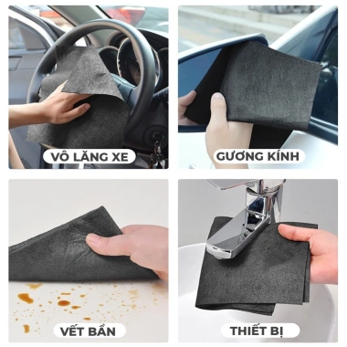 Set 5 Khăn Lau Kính Ma Thuật Hàn Quốc - Vải Siêu Sạch, Đa Năng, Không Để Lại Vết