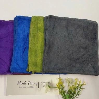 Set 5 khăn microfiber 20x20cm đa năng, không ra bông, không ra màu - chỉ 15.000₫