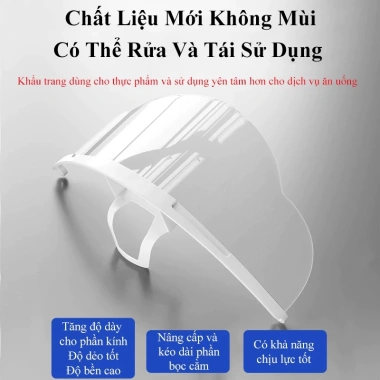 Set 5 khẩu trang nhựa che miệng - Giao tiếp, chế biến thực phẩm, phun xăm, spa - Giá 5.500đ