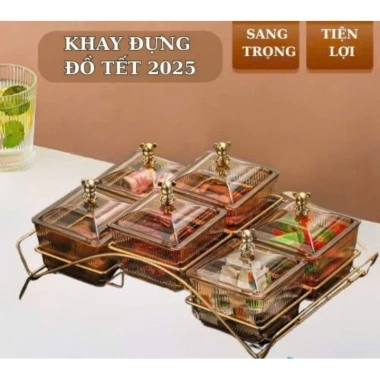 Set 5 Khay Đựng Mứt Quai + Hũ Tết Núm Gấu Dễ Thương, Khung Cung Tròn - 145.600₫ 2 Set 5 Khay Đựng Mứt Quai + Hũ Tết Núm Gấu Dễ Thương, Khung Cung Tròn - 145.600₫ 2