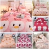 Set 5 món Chăn Phao Trần bông dày kèm Ga & Vỏ Gối cotton poly - Đa màu, mềm, giá 190k