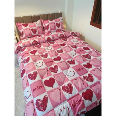 Set 5 món Chăn Phao Trần bông dày kèm Ga & Vỏ Gối cotton poly - Đa màu, mềm, giá 190k