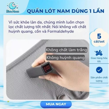 Set 5 Quần Lót Nam Dùng 1 Lần Đóng Gói Riêng, Tiệt Trùng, Tiện Dụng Khi Du Lịch 2