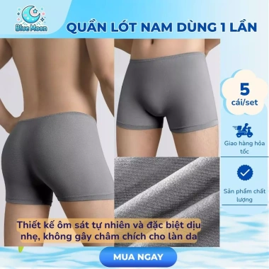 Set 5 Quần Lót Nam Dùng 1 Lần Đóng Gói Riêng, Tiệt Trùng, Tiện Dụng Khi Du Lịch 4