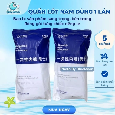 Set 5 Quần Lót Nam Dùng 1 Lần Đóng Gói Riêng, Tiệt Trùng, Tiện Dụng Khi Du Lịch 6