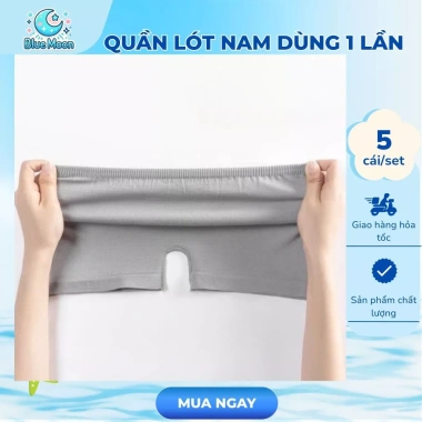 Set 5 Quần Lót Nam Dùng 1 Lần Đóng Gói Riêng, Tiệt Trùng, Tiện Dụng Khi Du Lịch 7