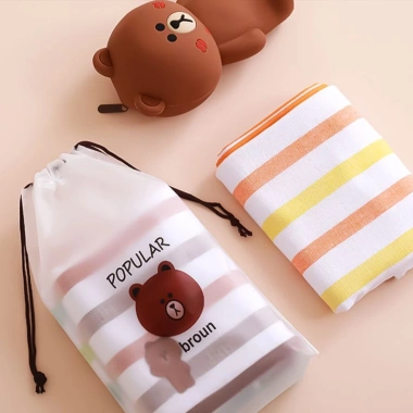 Set 5 Túi Nhựa Dây Rút Trong Suốt Đựng Giày và Quần Áo Du Lịch Tiện Lợi