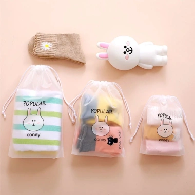 Set 5 Túi Nhựa Dây Rút Trong Suốt Đựng Giày và Quần Áo Du Lịch Tiện Lợi 6 Set 5 Túi Nhựa Dây Rút Trong Suốt Đựng Giày và Quần Áo Du Lịch Tiện Lợi 6