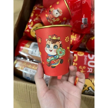 Set 50 Cốc Dùng 1 Lần Hoạ Tiết Bính Ngọ 2.026 - Dung Tích 240ml Giá Ưu Đãi 49.000₫
