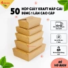 Set 50 Hộp Giấy Kraft Nắp Gài Dày Dặn, Thân Thiện Môi Trường - Đựng Bún, Mì, Salad cho Nhà Hàng, Quán Ăn - 130.000₫