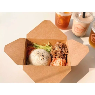 Set 50 Hộp Giấy Kraft Nắp Gài Dày Dặn, Thân Thiện Môi Trường - Đựng Bún, Mì, Salad cho Nhà Hàng, Quán Ăn - 130.000₫