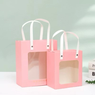 Set 50 Hộp Quà Tặng Cửa Sổ Mica và Dây Quai Cói - Quà Tết, Sinh Nhật, Valentine Giá 109k