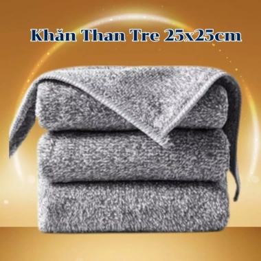 Sét 50 Khăn Than Tre 25x25cm - Lau đa năng tay, bàn, bếp, chén bát, đũa, kính - 290.000 VND
